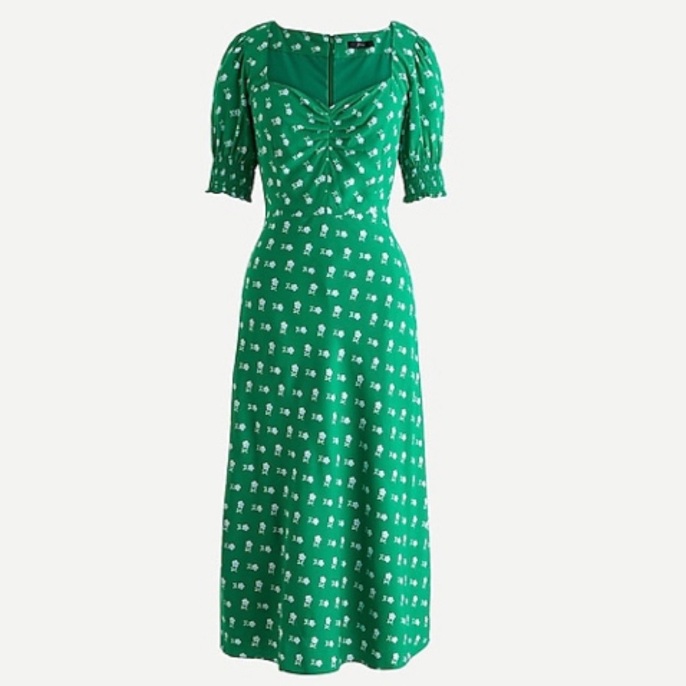 J. Crew Puff-sleeve midi dress in bandana flowers print 12